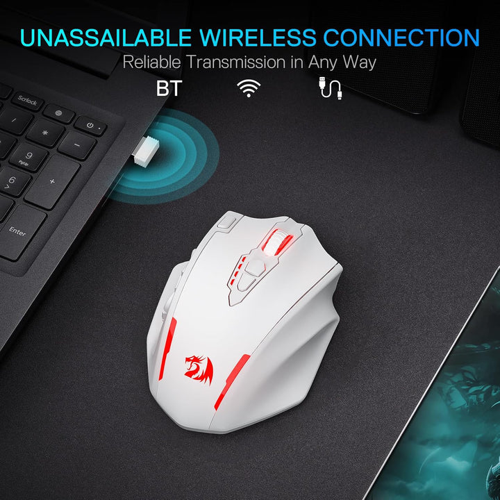 Redragon M913 MAX Mouse inalámbrico para juegos, 26000 DPI MMO rató...