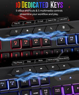 Combo de teclado y mouse para juegos de PC con cable con retroilumi...