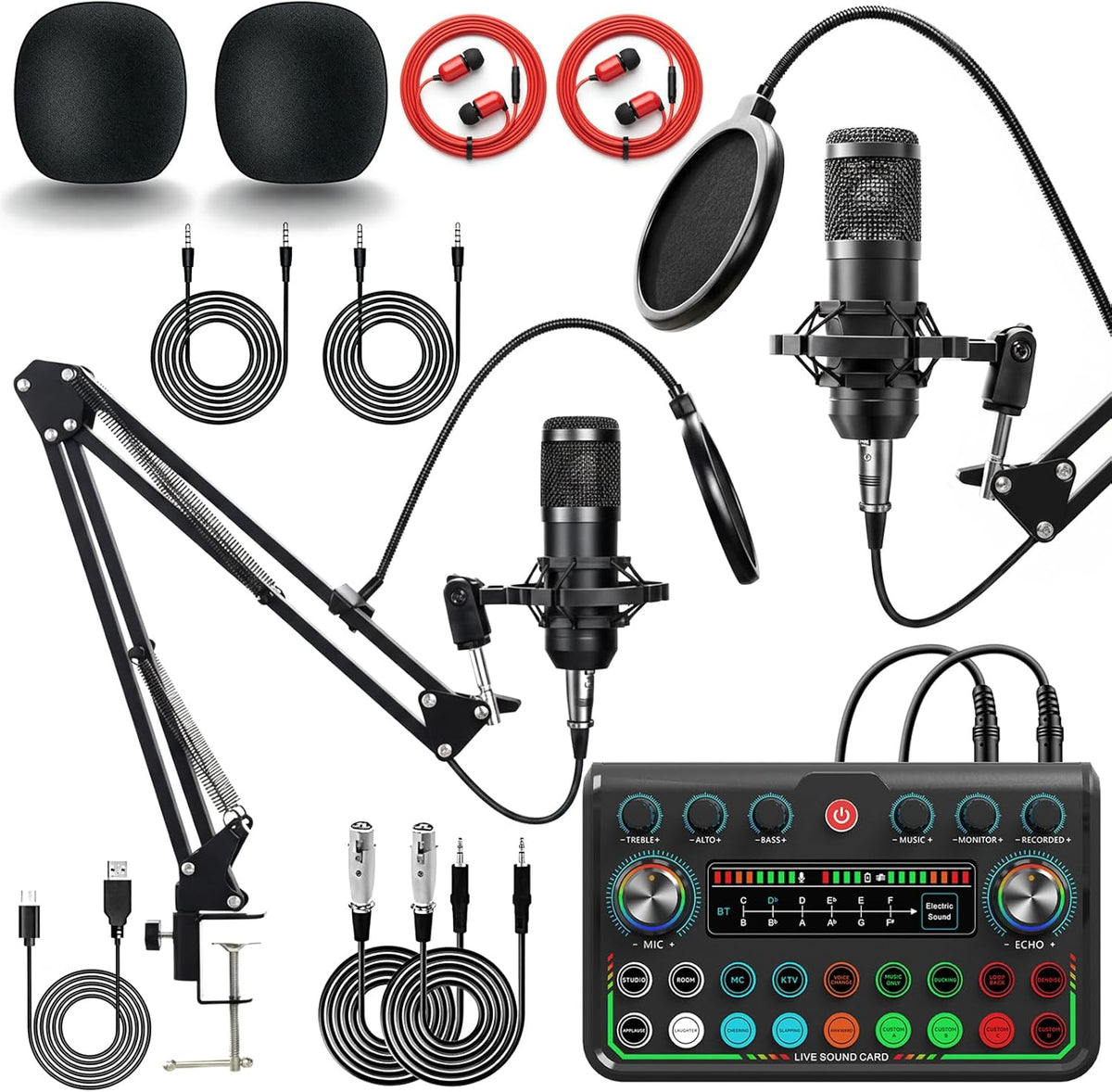 chufa Paquete de equipo de podcast actualizado 2026 para 2, kit de...