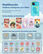 Teléfono inteligente para niños para niños de 3 a 12 años, teléfono de juego táctil de 4" con pantalla, 32GB