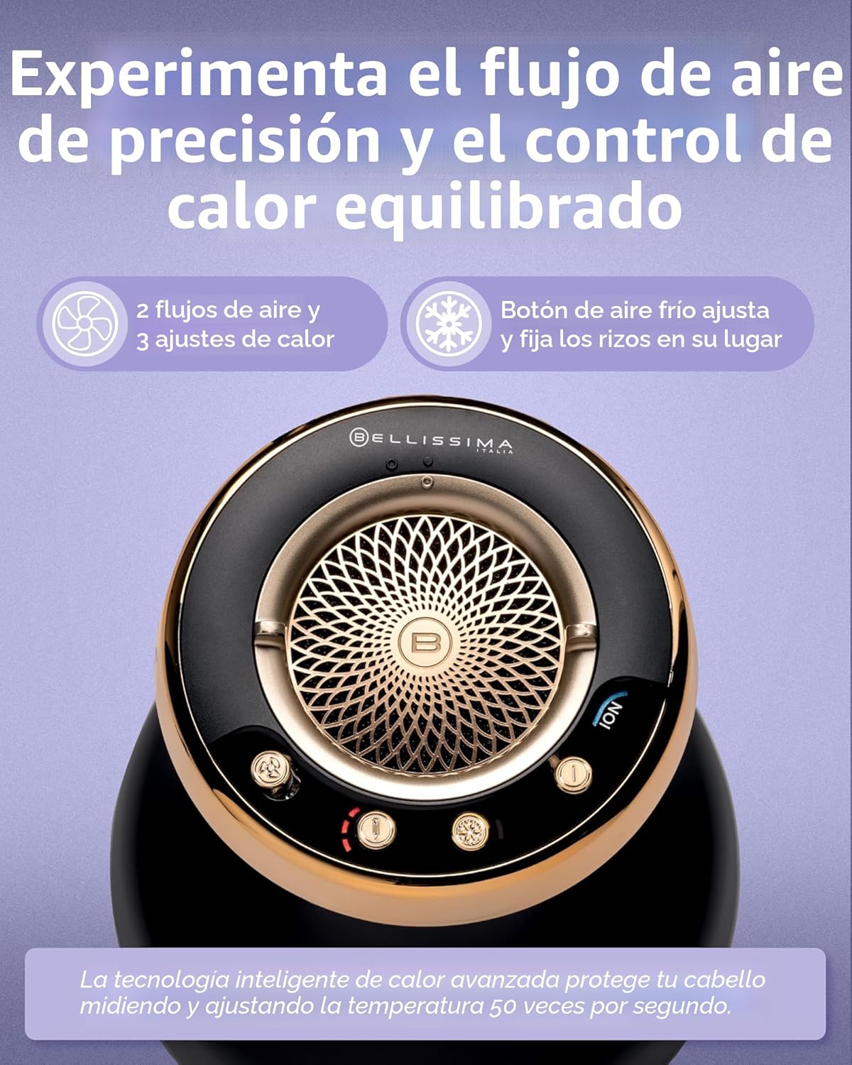Bellissima Diffon Supreme Difusor y Secador de Pelo para Cabello Ri...