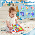 Juguetes para niños pequeños de 1-2 años, tablero ocupado musical Montessori, juguete educativo temprano para niños pequeños de 1-3 años, juguete de desarrollo de habilidades motoras para 12-18 meses
