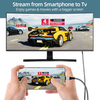 Cable USB C a HDMI de 25 pies, 4K@60Hz HDR, Cable Trenzado Chapado en Oro de Alta Velocidad USB 3.1 Tipo C a HDMI 2.0 Thunderbolt 3 Compatible para Galaxy MacBook Pro/Air iPad Pro Surface Dell