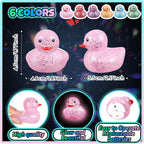 Deekin - 24 patos de goma con luz LED a granel de 2 pulgadas que brillan en la oscuridad, fresco
