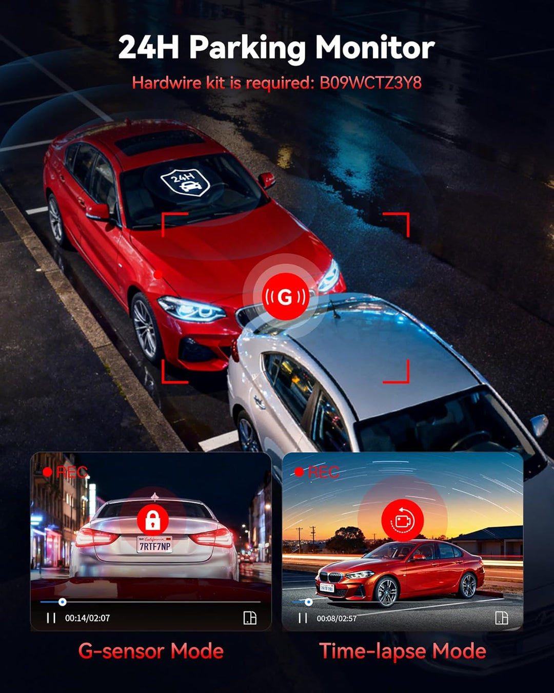 REDTIGER Dash Cam 4K frontal y 1080P trasero, sensor STARVIS 2, WiF...