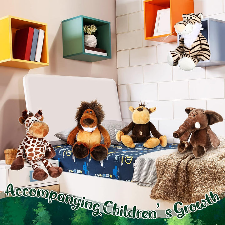Zhanmai Juego de 6 peluches de safari de peluche de selva para niño...