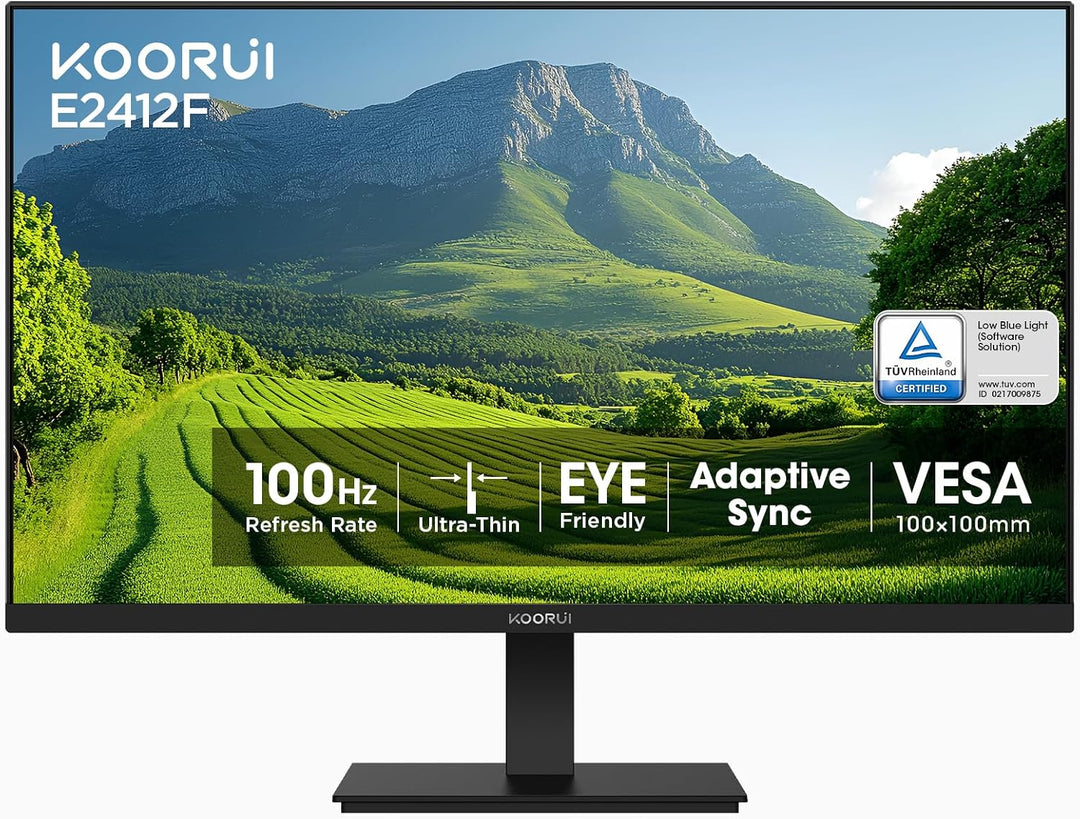 KOORUI Monitor de computadora de 24 pulgadas Full HD 1920 x 1080p 1...