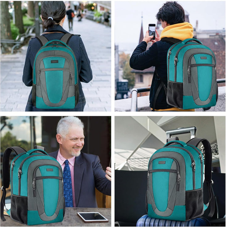 BIKROD Mochila verde azulado para mujeres y hombres, mochila escola...