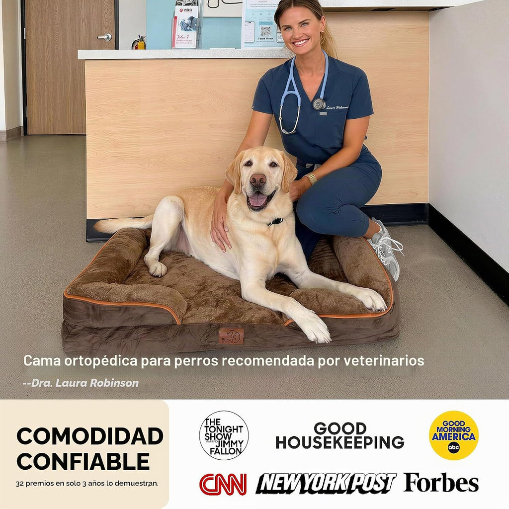 Bedsure - Cama ortopédica para perros con diseño original, lavable y