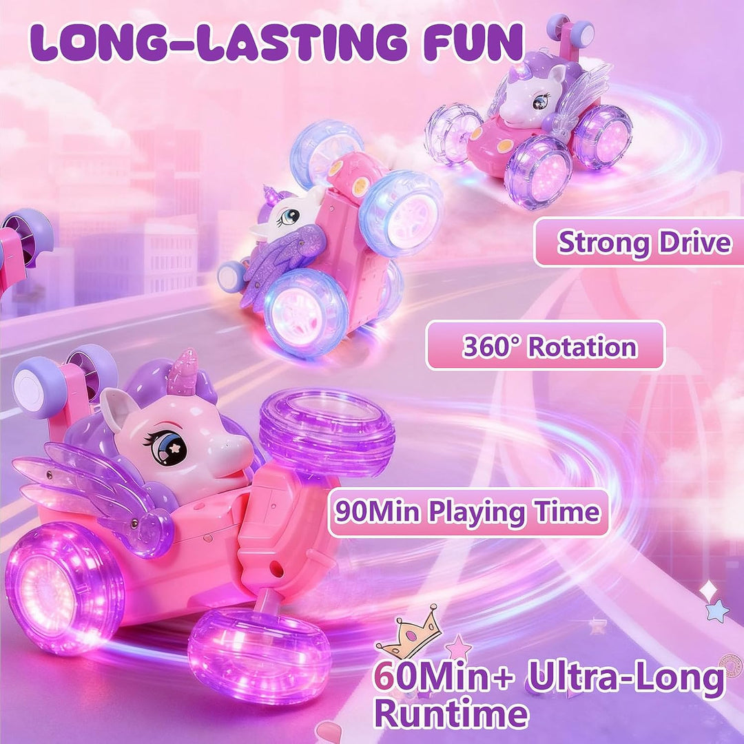 Unicorn Toys - Auto RC para niñas de 4 a 6 años, bonito juguete de...