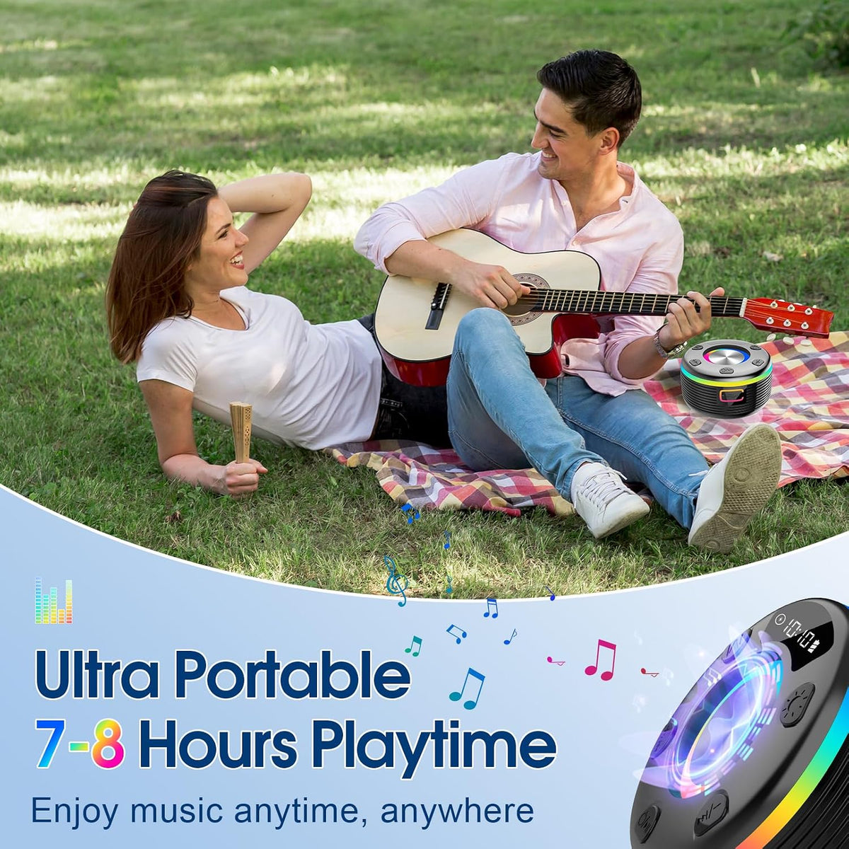 OYIB Altavoz de ducha Bluetooth, altavoz portátil IPX7, sonido HD de 360°