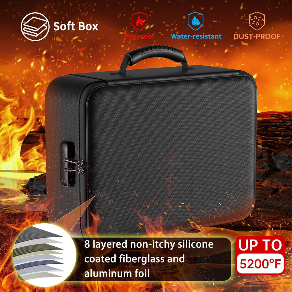 DocSafe Caja organizadora de documentos ignífuga de 5200 °F con cerradura