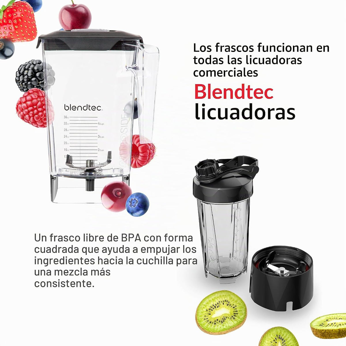 Blendtec Stealth 885 - Licuadora comercial, tarro WildSide+, carcasa de sonido Blendtec Stealth, potencia de grado comercial más fuerte, autolimpieza, 42 ciclos preprogramados, color negro