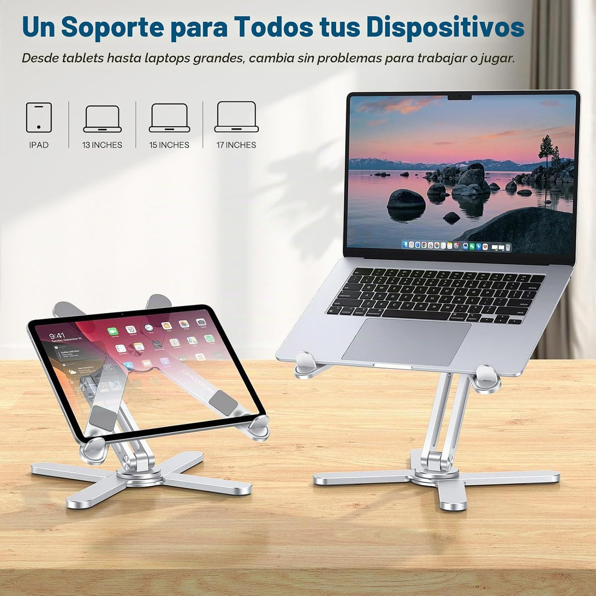 OMOTON LA10 360° giratorio portátil soporte elevador plegable para...