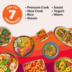 Instant Pot IP-DUO60, 6cuartos/1000W - Olla a presión multifunción 7 en 1, Acero inoxidable y negro