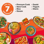 Instant Pot 7.5QT RIO Wide, multicocina eléctrica 7 en 1, olla a presión, cocción lenta, arroz, vaporera, salteado, yogur y calentador, base ancha, base grande para dorar, liberación de vapor