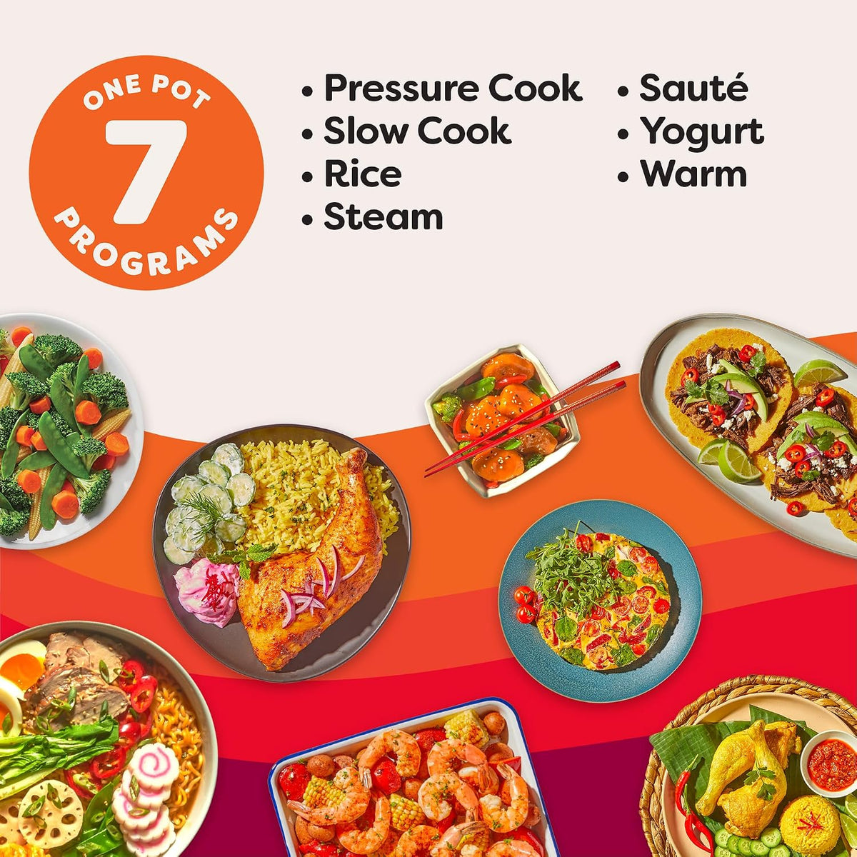 Instant Pot 7.5QT RIO Wide, multicocina eléctrica 7 en 1, olla a presión, cocción lenta, arroz, vaporera, salteado, yogur y calentador, base ancha, base grande para dorar, liberación de vapor