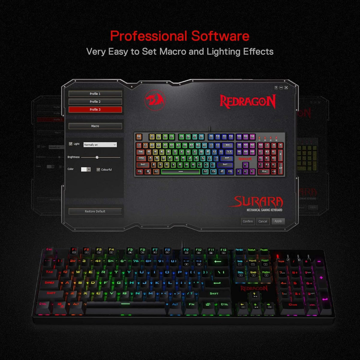 Redragon Teclado mecánico para juegos K582 RGB, 100% 104 teclas de...