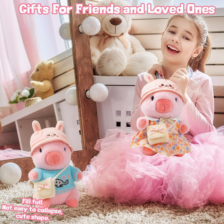 TITQWOP Bonito peluche Capybara de 10.2 pulgadas con 9 piezas de ro...