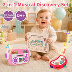 Juguetes musicales para bebés, reproductor de música 2 en 1 y