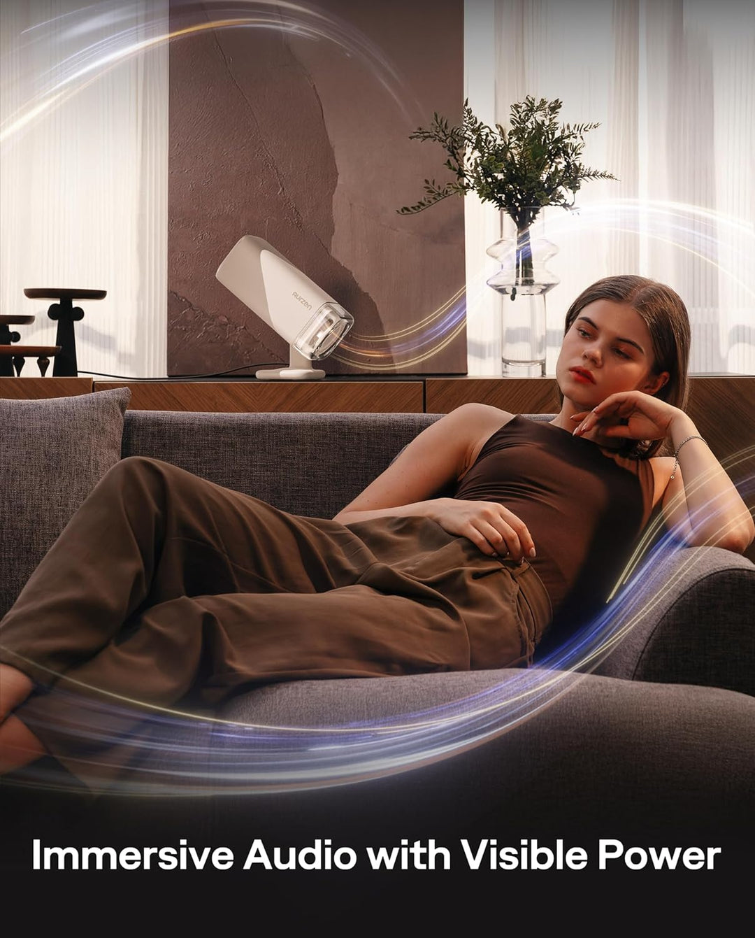 Aurzen BOOM Air - Proyector portátil Google TV con WiFi y Bluetooth...