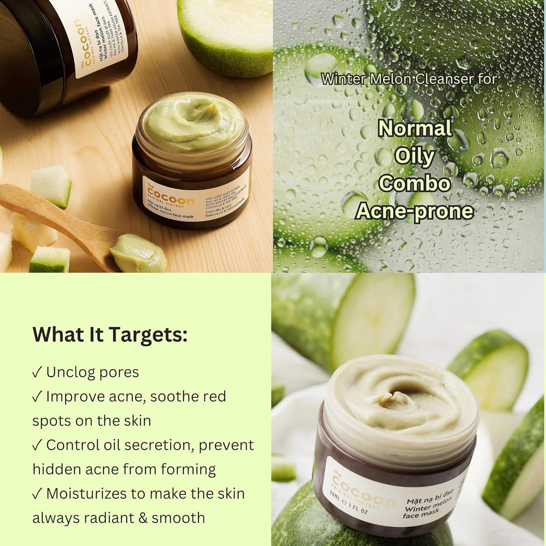 COCOONORIGINAL Vietnam Winter Melon - Máscara facial de melón de in...