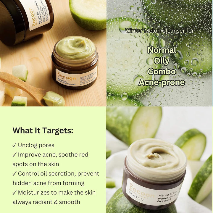 COCOONORIGINAL Vietnam Winter Melon - Máscara facial de melón de in...
