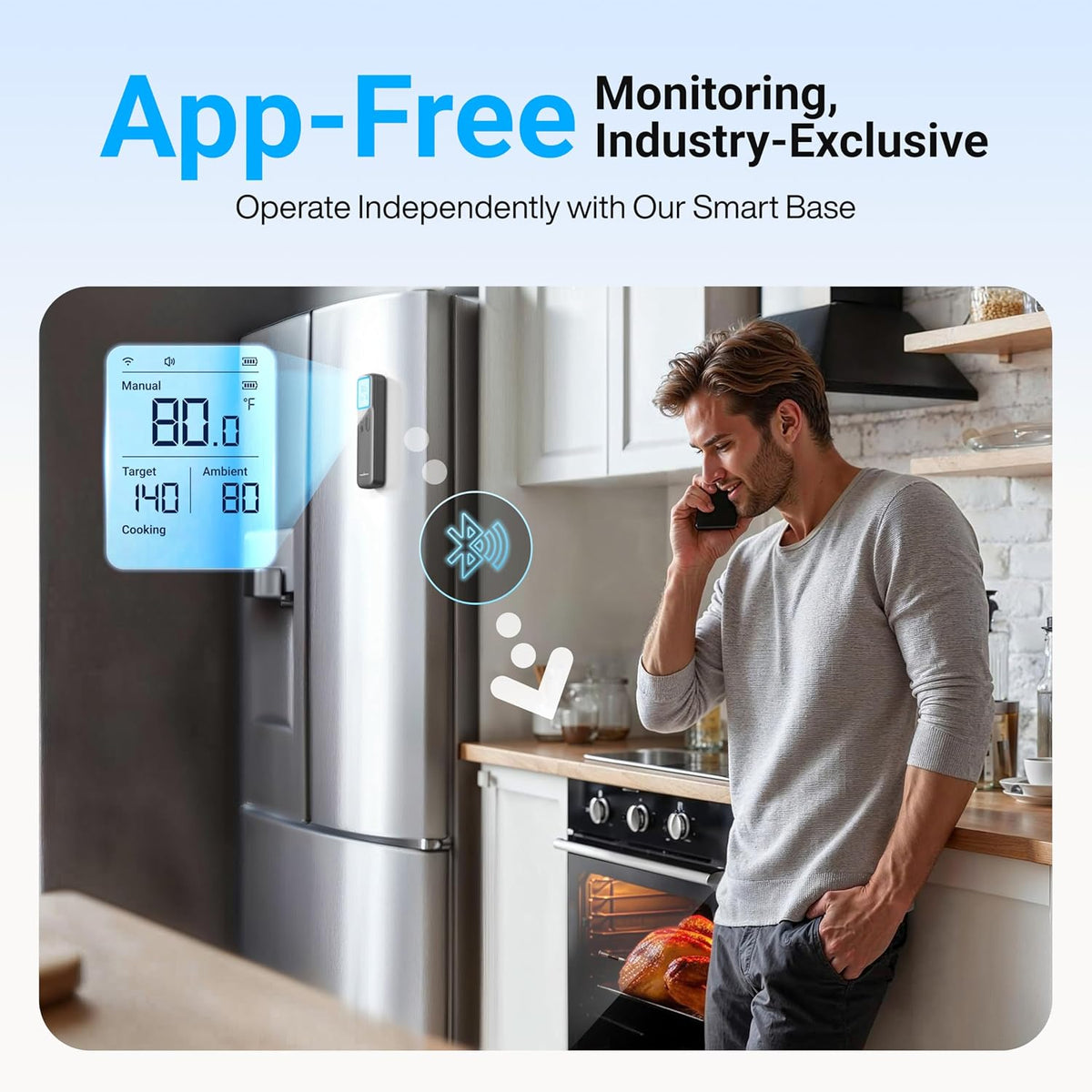 ThermoMaven Termómetro de carne inalámbrico Bluetooth inteligente con