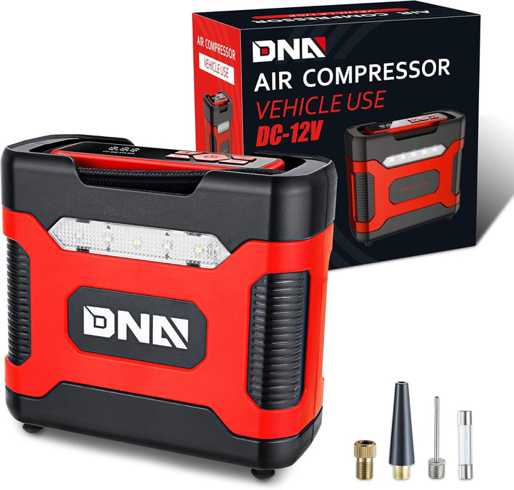 DNA Motoring TOOLS-00210 Inflador de neumáticos digital rojo de 12V...
