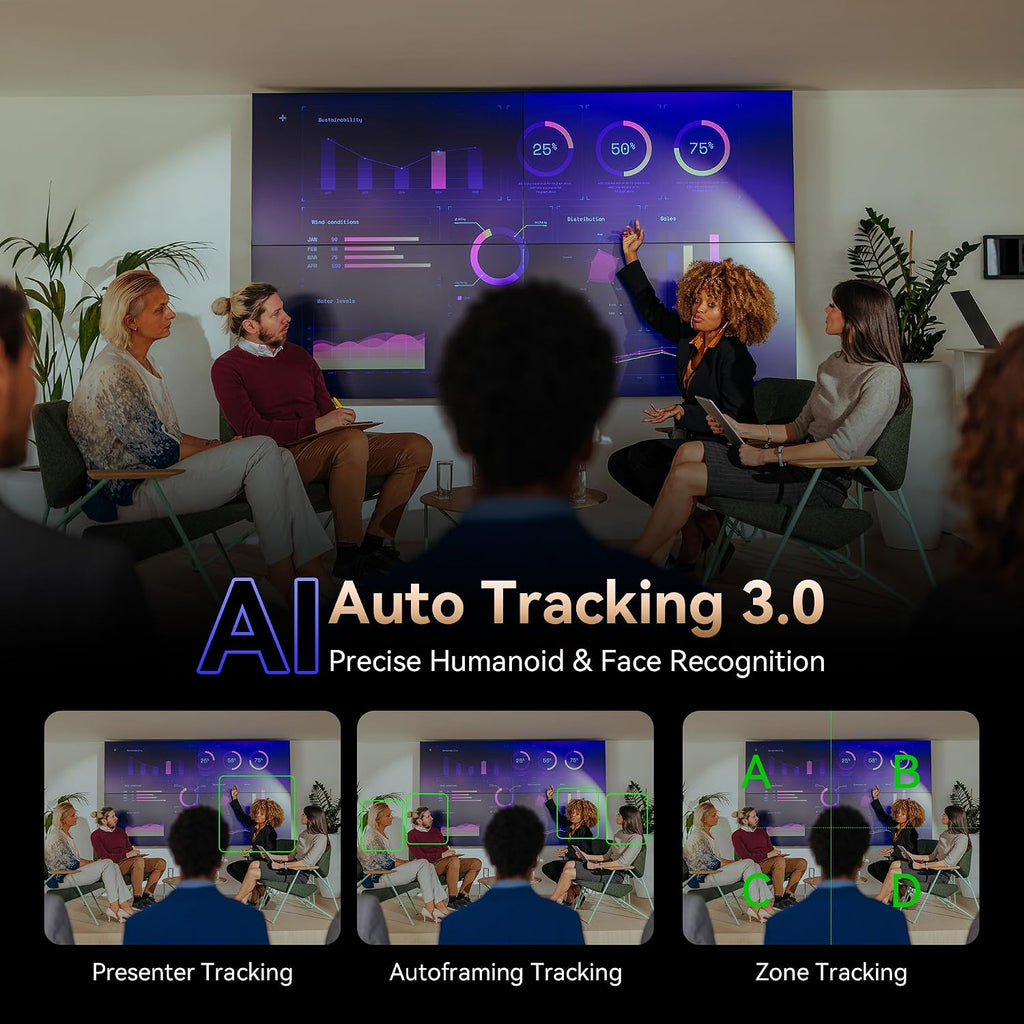 Tenveo Paquete de cámara y controlador PTZ 4K NDI PTZ, 30X 4K 60FPS AI seguimiento automático NDI SDI/HDMI/USB3.0/LAN (PoE) Cámara PTZ (*2) y controlador de joystick NDI PTZ de pantalla cuádruple de 7