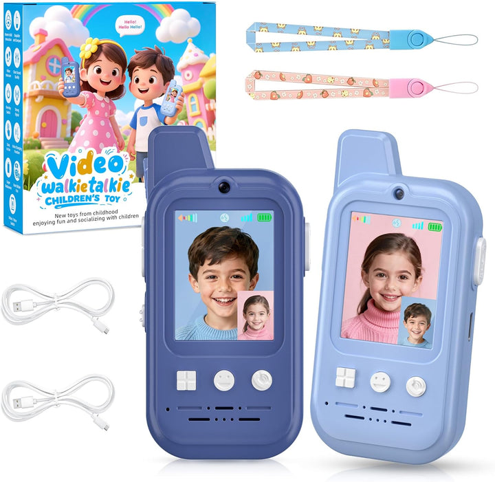 Walkie Talkies de video para niños: paquete de 2 juguetes de interc...