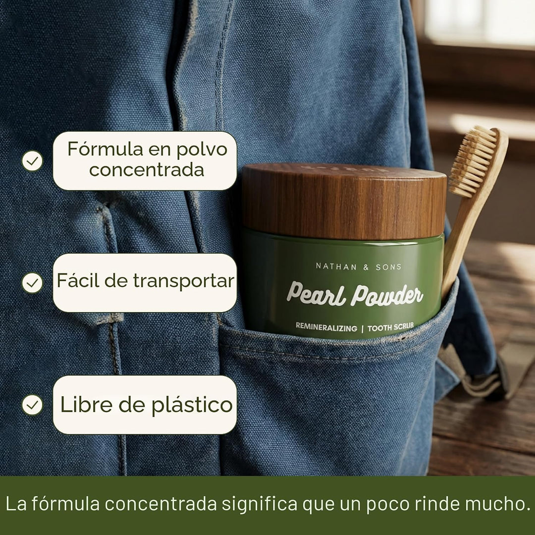 Nathan &amp; Sons Pearl - Exfoliante de dientes remineralizante, si...