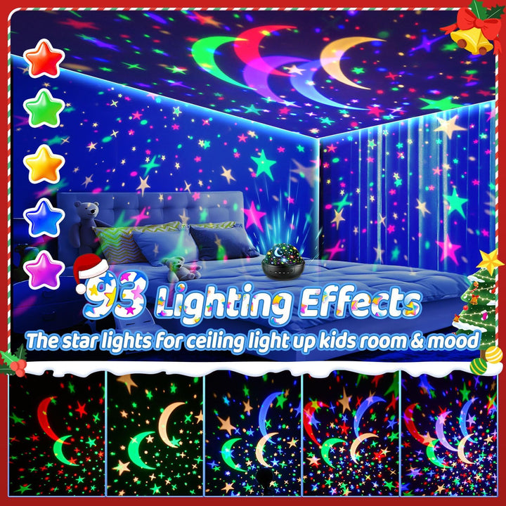 COOLNIGHT Luz nocturna para niños, 93 iluminación+3 películas para...