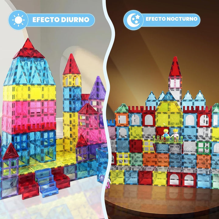 Paaxido Azulejos magnéticos, juego de 100 bloques magnéticos, bloqu...