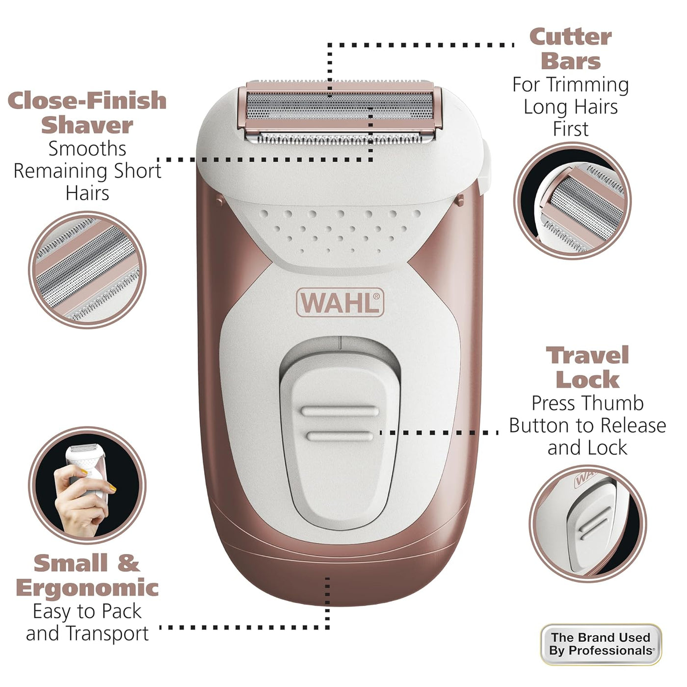 Wahl Smooth Confidence - Afeitadora de batería inalámbrica impermea...