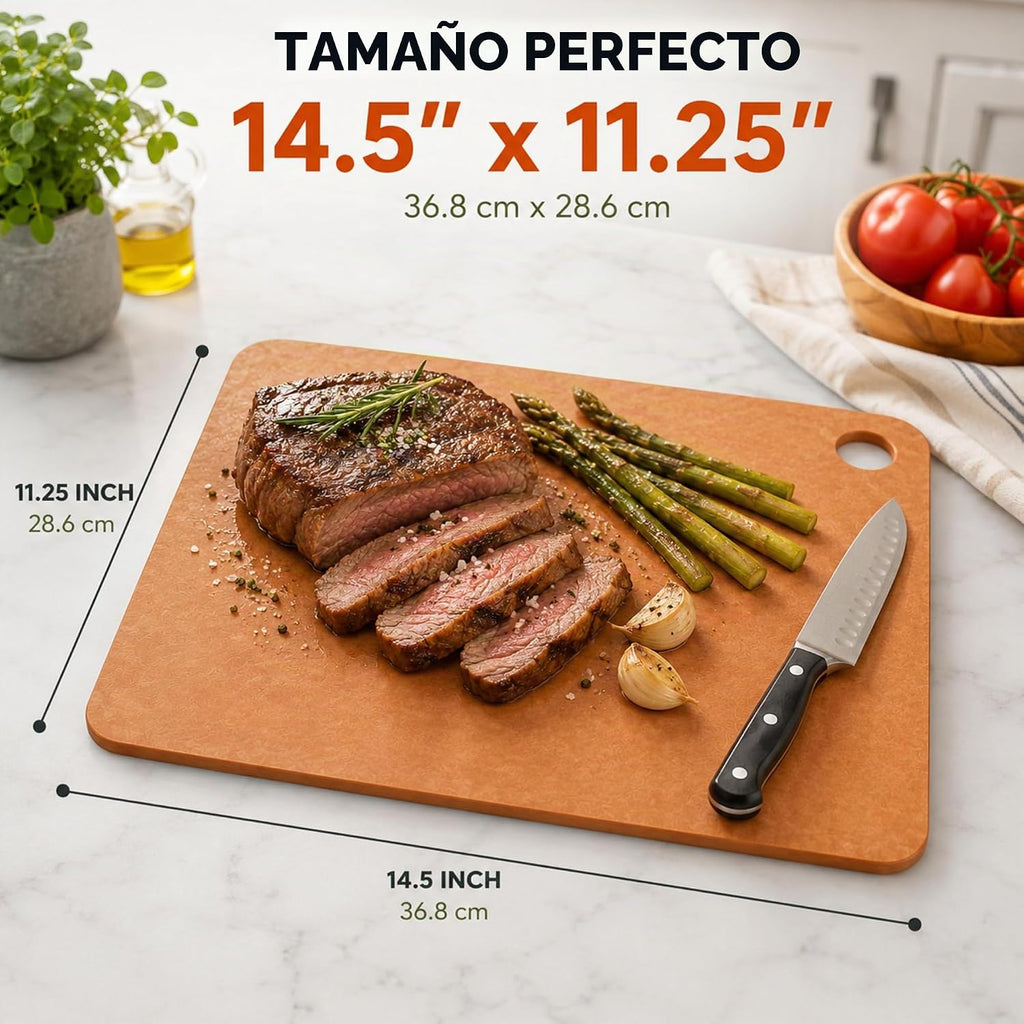 Belwares - Tabla de cortar de madera compuesta para cocina, grande, 14.5 x
