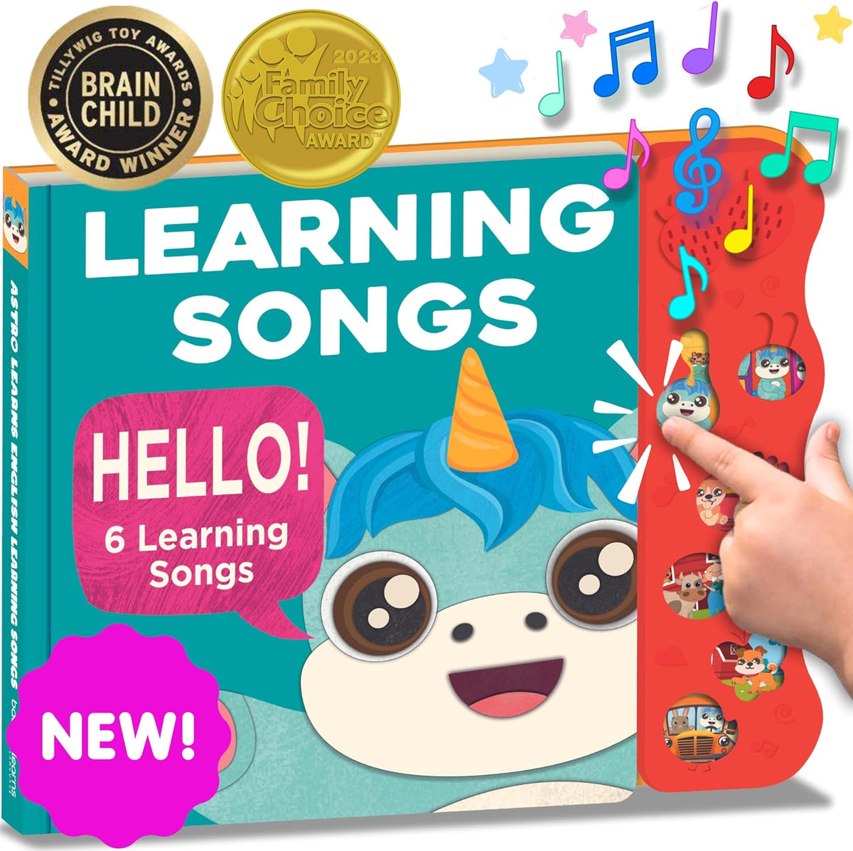 Astro Learns English - Paquete de 3 libros, libro musical para niños