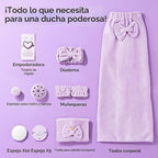 Juego de ducha eléctrica: accesorios de baño de lujo para mujeres y niñas, incluye toalla para el cuerpo y el cabello, muñequeras, diadema, esponja facial y más, potencia tu rutina (fresco