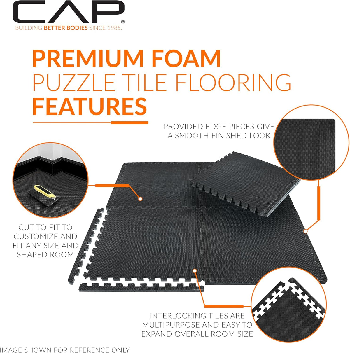 CAP 24-Pulgadas Tapete de Rompecabezas de EVA Foam para Ejercicio, 1/2 Pulgada