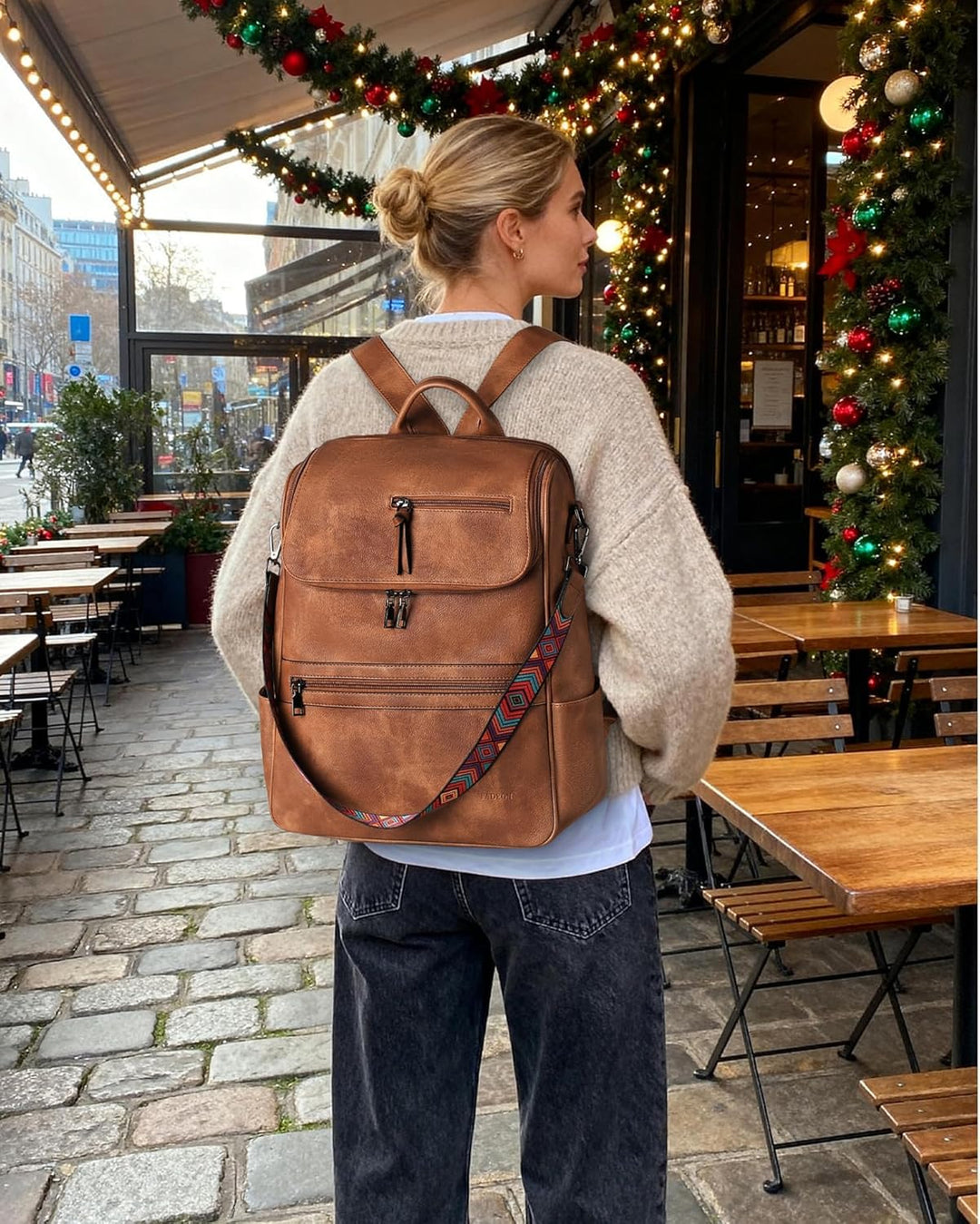 FADEON Mochila para computadora portátil para mujer, mochila de via...