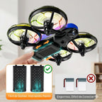 Swifsen Drones para niños con cámara, dron RC pequeño helicóptero para interiores, regalos de cumpleaños para niños y niñas principiantes amigables, mini juguete cuadricóptero con 2 baterías, protección de hélice, retención de altitud