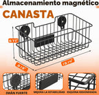 Cestas magnéticas, organizador de cestas de malla de alambre de metal de gran capacidad para almacenamiento de diversas herramientas, estante magnético para garaje, lavandería, cocina, taller, gabinete (2 unidades)