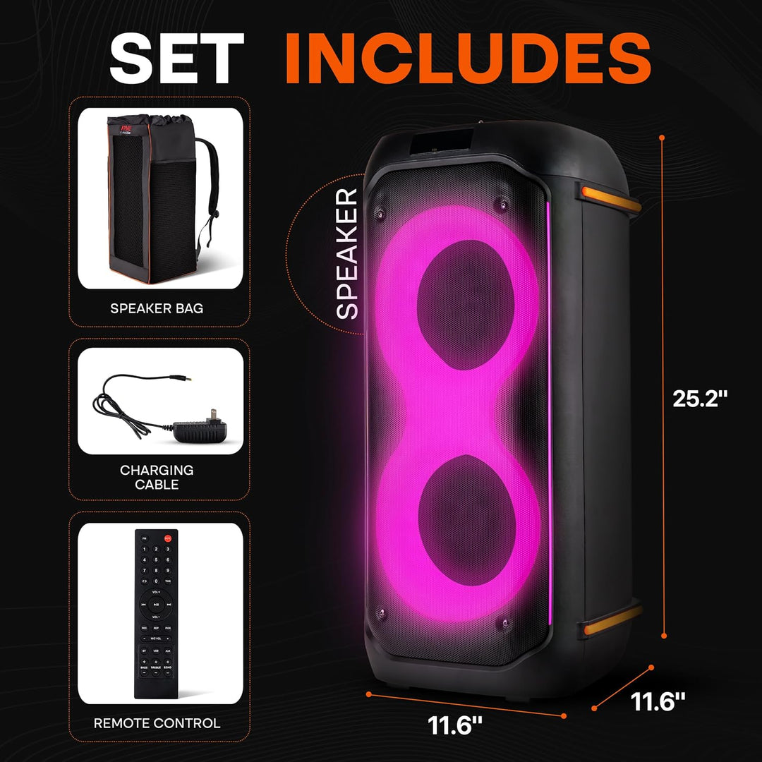 Pyle Sistema de altavoces PA compacto Bluetooth para fiestas, máqui...