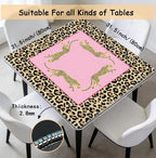 Alfombra Mahjong de neopreno con estampado de leopardo 31.5 x 31.5