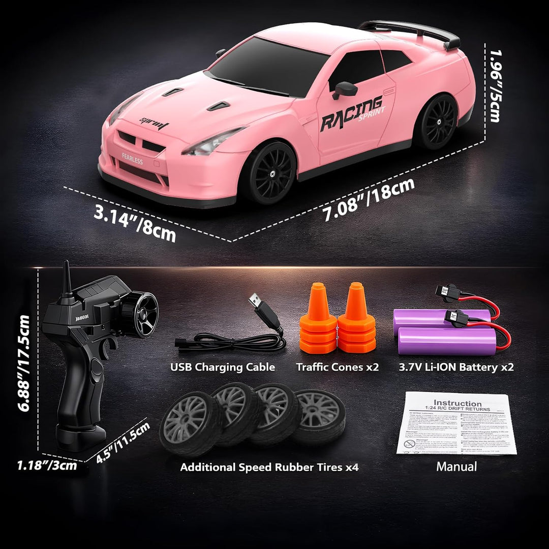 Auto de control remoto RC Drift Car 2.4GHz Escala 1:24 4WD 15KM\/H...