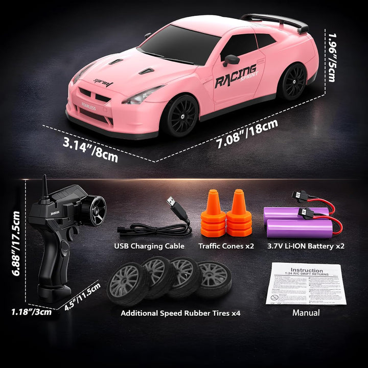 Auto de control remoto RC Drift Car 2.4GHz Escala 1:24 4WD 15KM\/H...