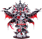 MU Rompecabezas de metal 3D para adultos, magnético, intercambiable, cabeza de gato, vampiro, reina oscura, gatito con 2 bases, rompecabezas espeluznante de metal, kits de construcción, juegos de bricolaje, amantes de los gatos, regalos coleccionables