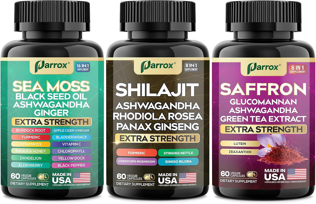 Parrox Vision Vitality Trio - Musgo marino, aceite de semilla negra...