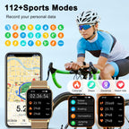 Reloj inteligente para mujer con rastreador de fitness: relojes inteligentes dorados para mujer, relojes digitales para hombre, hacer/responder llamada, impermeable, reloj inteligente para correr
