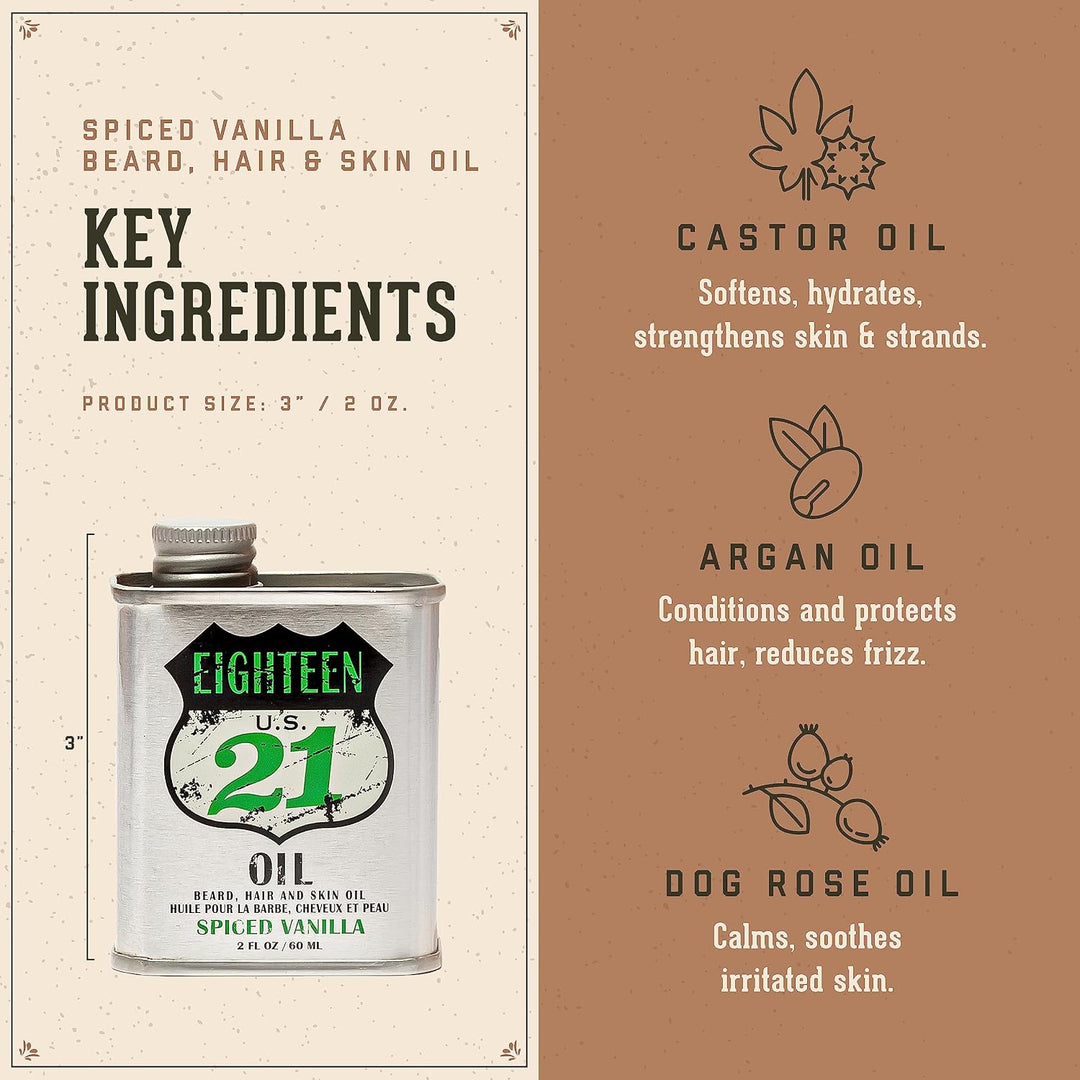 18.21 Man Made Aceite para cabello, piel y barba para hombres, 4 ar...